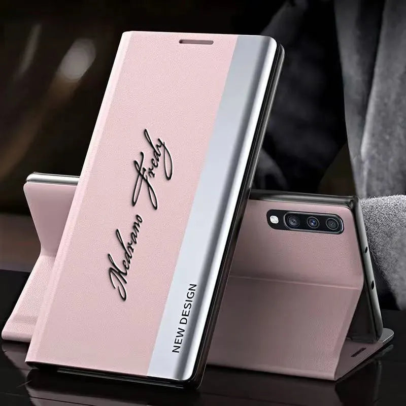Leather Side Window Flip Case for Samsung Galaxy S26 Series