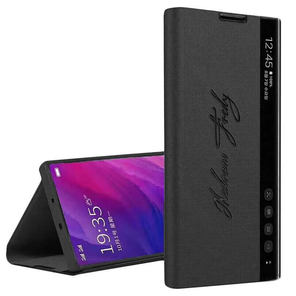 Leather Side Window Flip Case for Samsung Galaxy S26 Series
