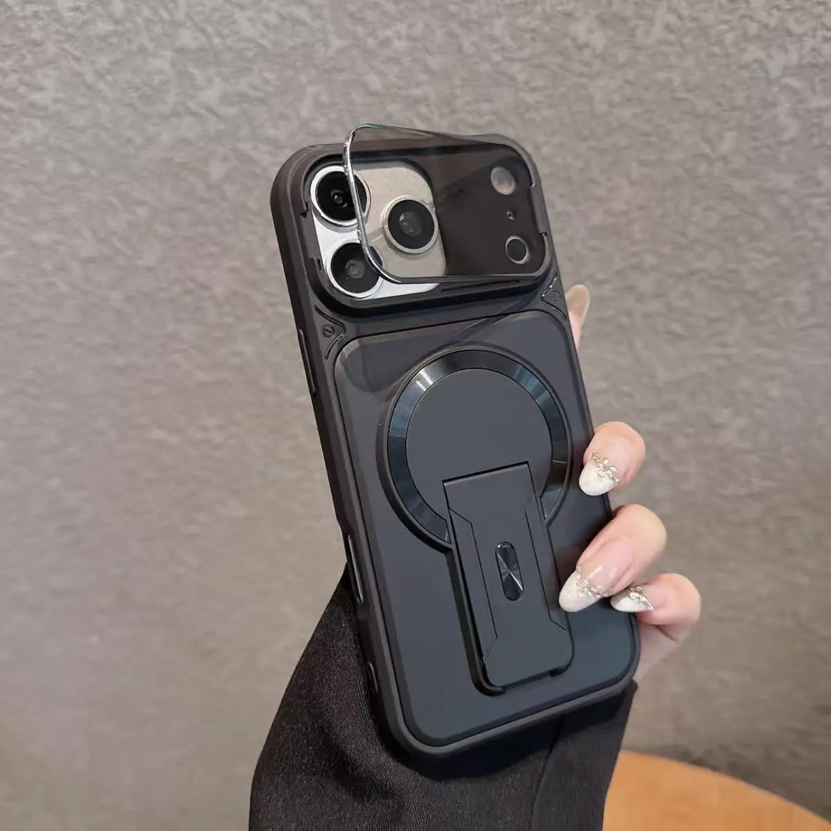 ArmorShield MagSafe iPhone Case with Flip Lens Guard & Stand