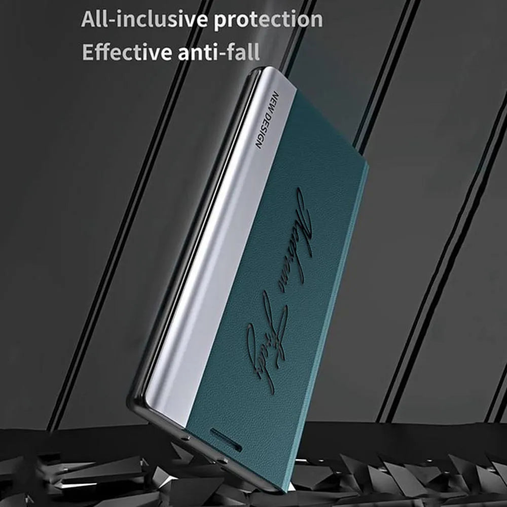 Leather Side Window Flip Case for Samsung Galaxy S26 Series