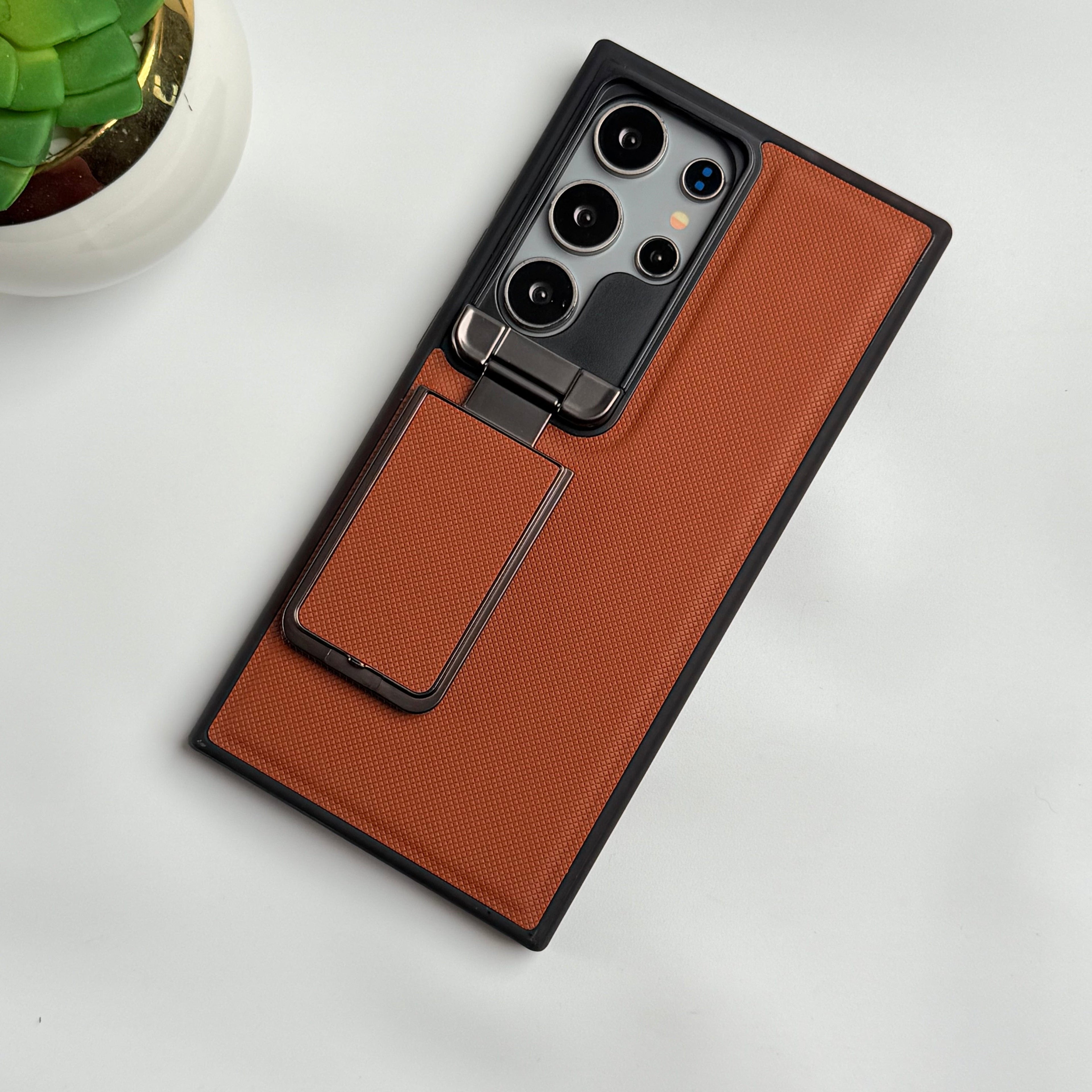 Samsung Galaxy Ultra Series Metal Camera Cap Stand Case Cover
