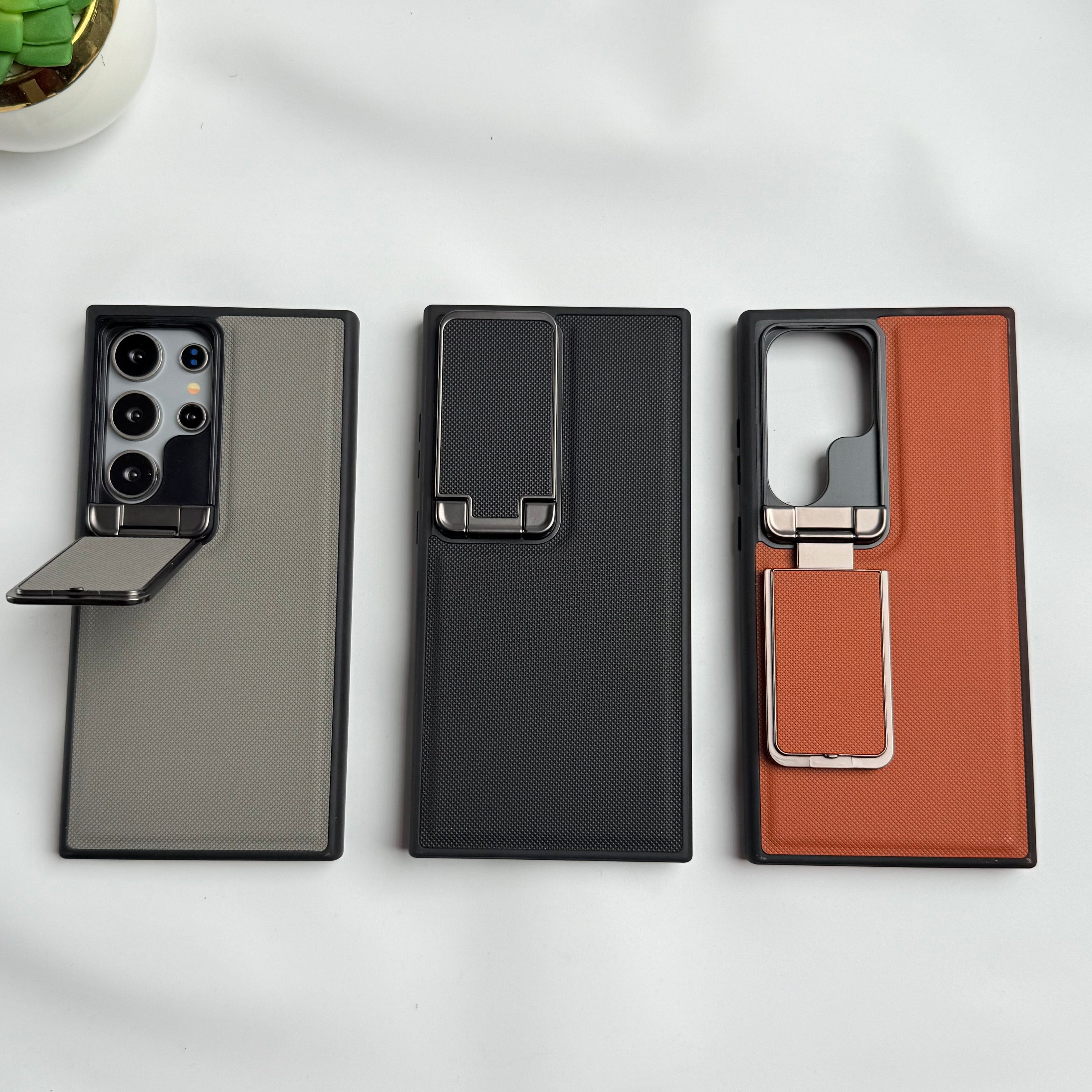 Samsung Galaxy Ultra Series Metal Camera Cap Stand Case Cover