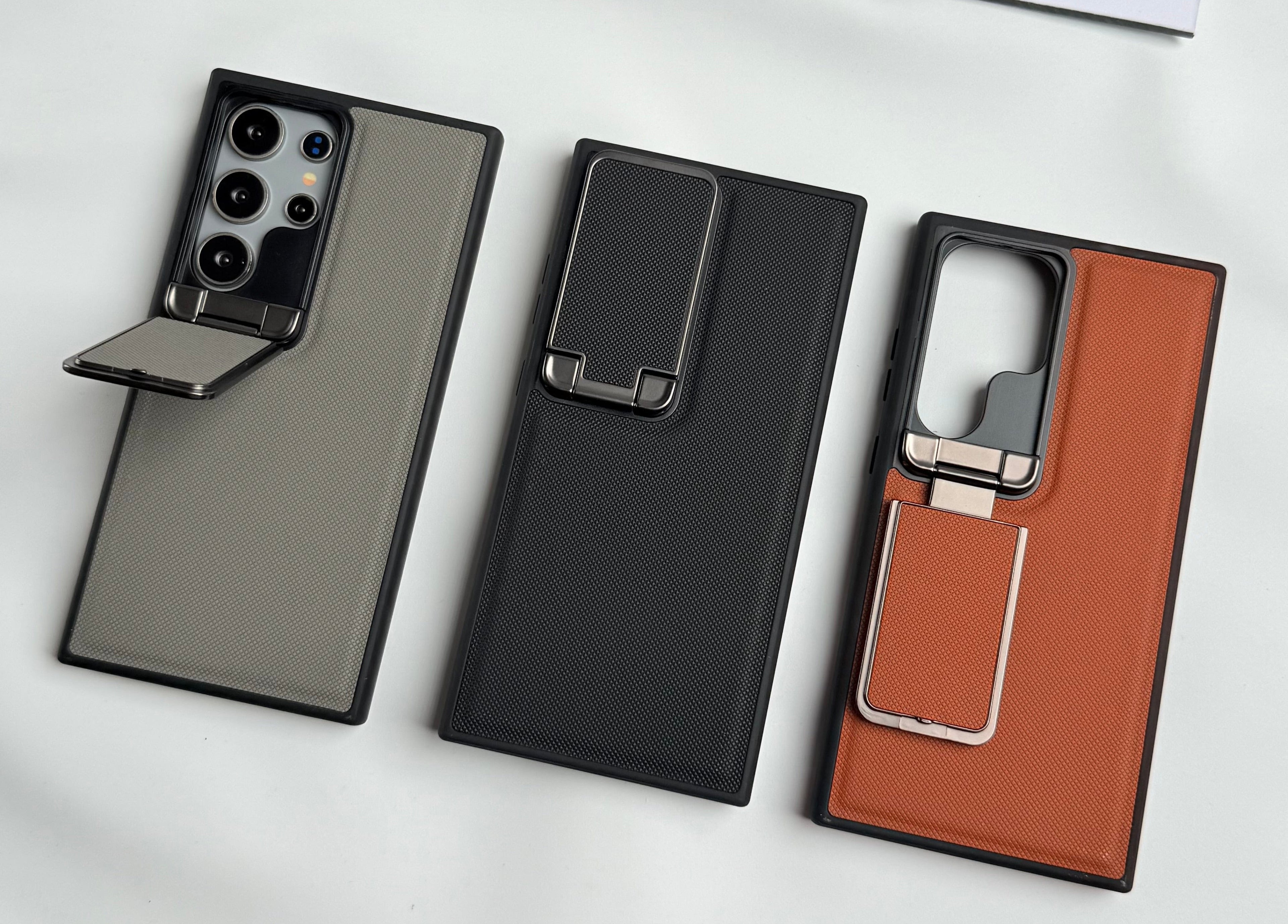 Samsung Galaxy Ultra Series Metal Camera Cap Stand Case Cover